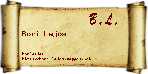 Bori Lajos névjegykártya